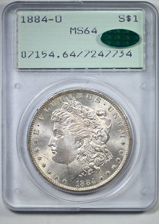 1884-O Morgan Dollar $1 PCGS Rattler MS64 CAC