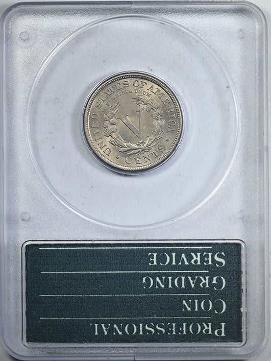 1897 Liberty V-Nickel 5C PCGS Rattler MS64 CAC Reverse Slab