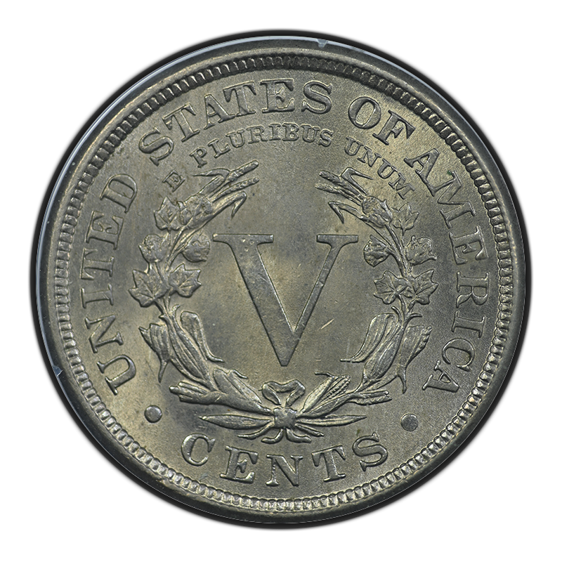 1897 Liberty V-Nickel 5C PCGS Rattler MS64 CAC Reverse Slab