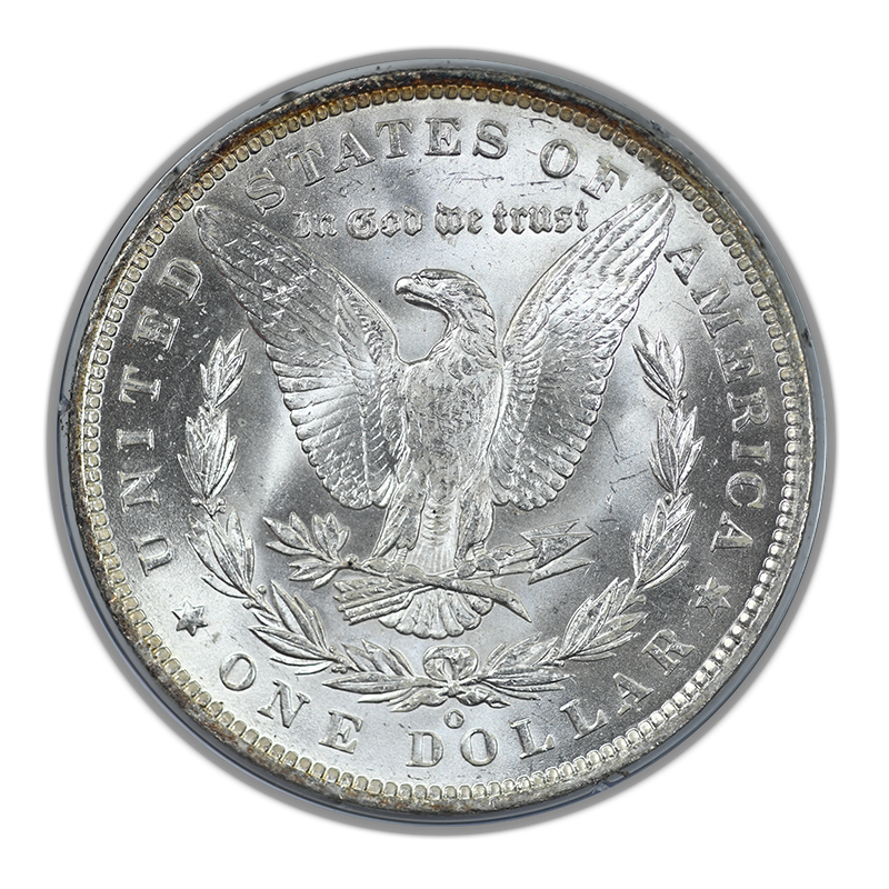 1885-O Morgan Dollar $1 PCGS Rattler MS62 CAC