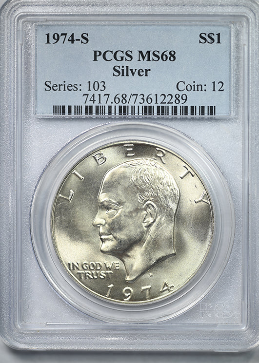 1974-S Silver Eisenhower Ike Dollar $1 PCGS MS68