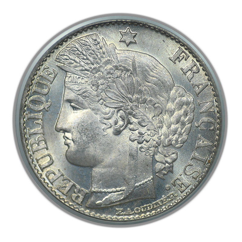 1894-A France Silver 50C Centimes PCGS MS65 OGH