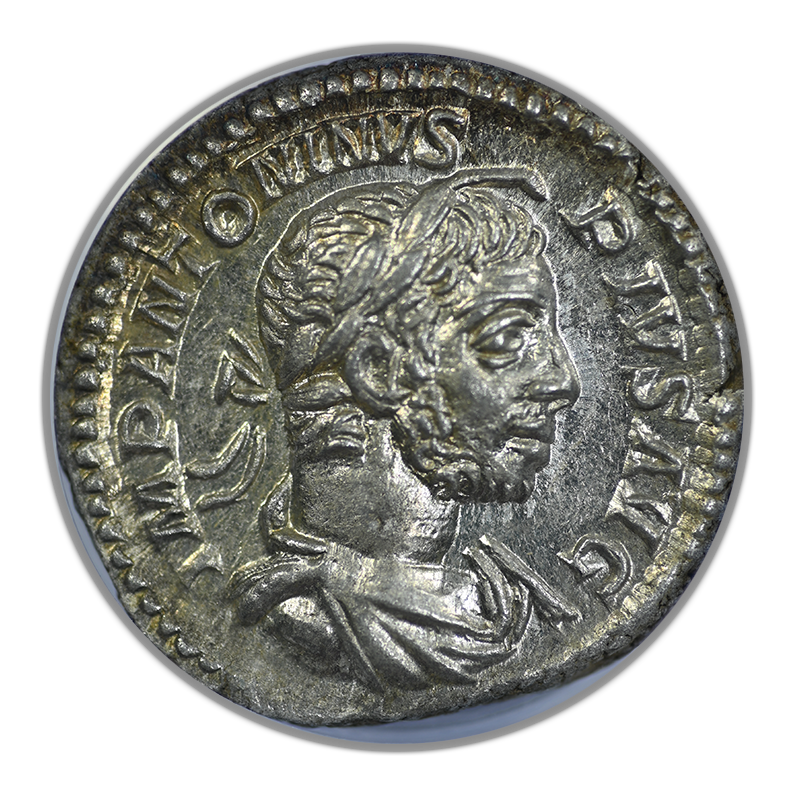 AD 218-222 Roman Elagabalus AR Denarius ANACS MS62 Obverse