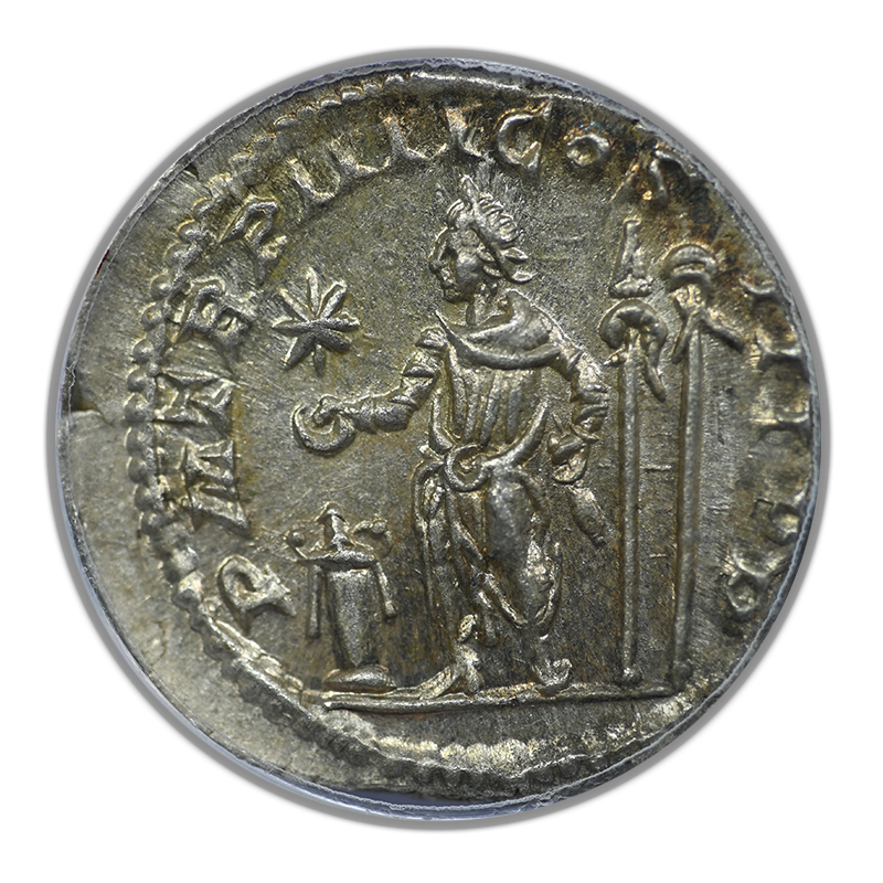 AD 218-222 Roman Elagabalus AR Denarius ANACS MS62 Reverse