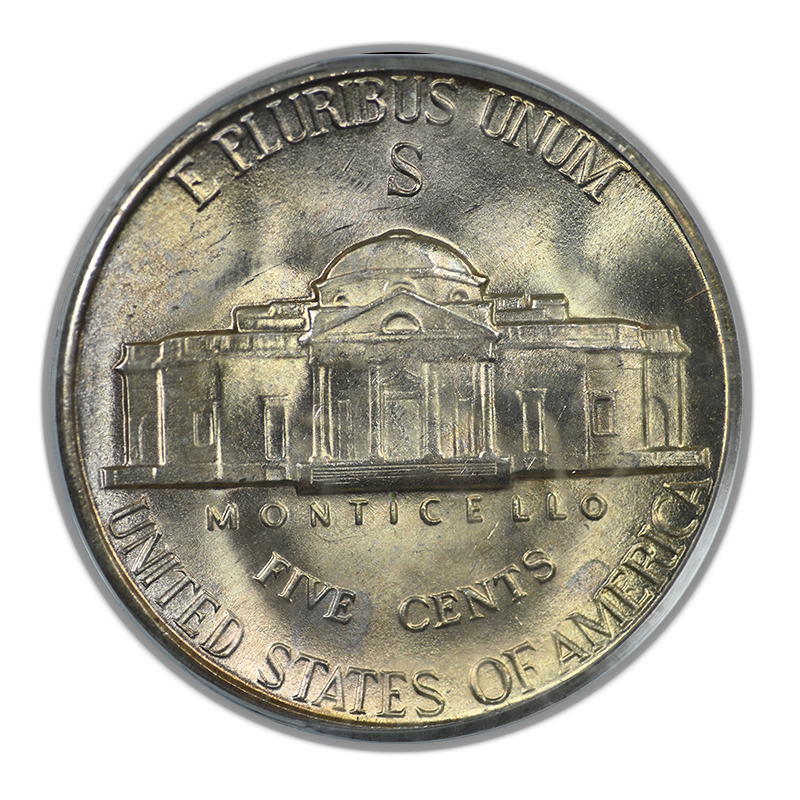 1943-S Jefferson War Nickel 5C PCGS MS66 OGH