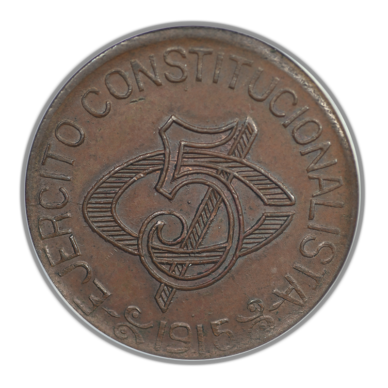 1915 Mexico Chihuahua 5C Centavos ANACS MS62BN