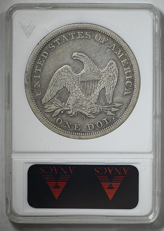 1859-S Liberty Seated Dollar $1 ANACS Soapbox XF40