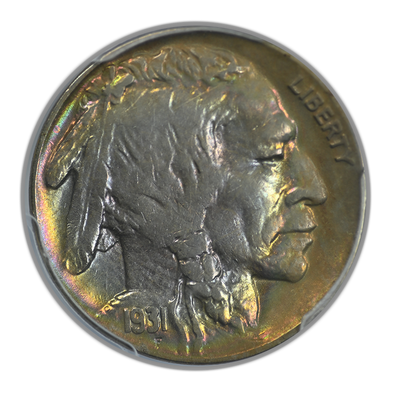 1931-S Buffalo Nickel 5C PCGS AU55 - TONED! Obverse