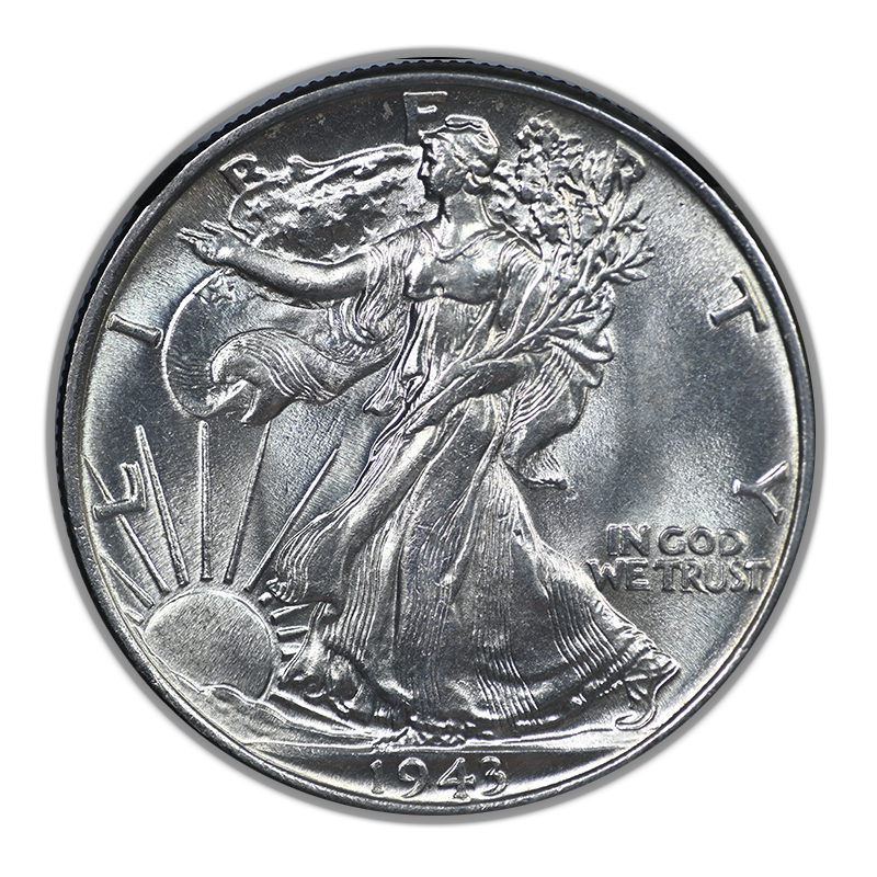 1943 Walking Liberty Half Dollar 50C NGC MS64 with Original Bag Fragment