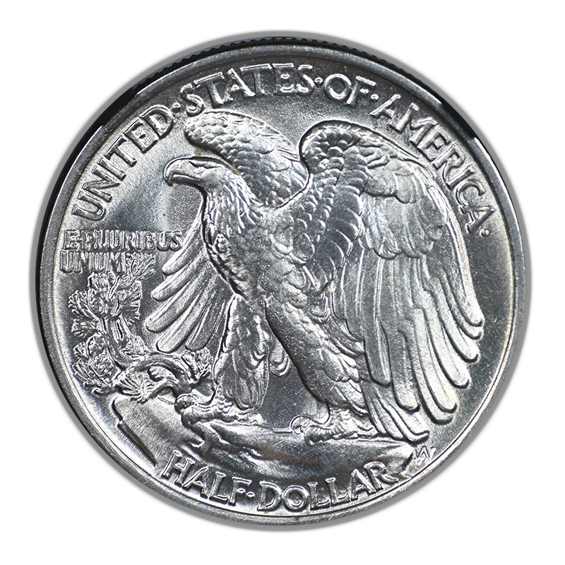 1943 Walking Liberty Half Dollar 50C NGC MS64 with Original Bag Fragment
