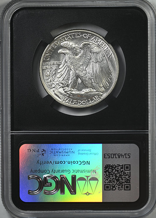 1942 Walking Liberty Half Dollar 50C NGC MS64 with Original Bag Fragment