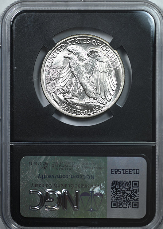 1942 Walking Liberty Half Dollar 50C NGC MS64 with Original Bag Fragment