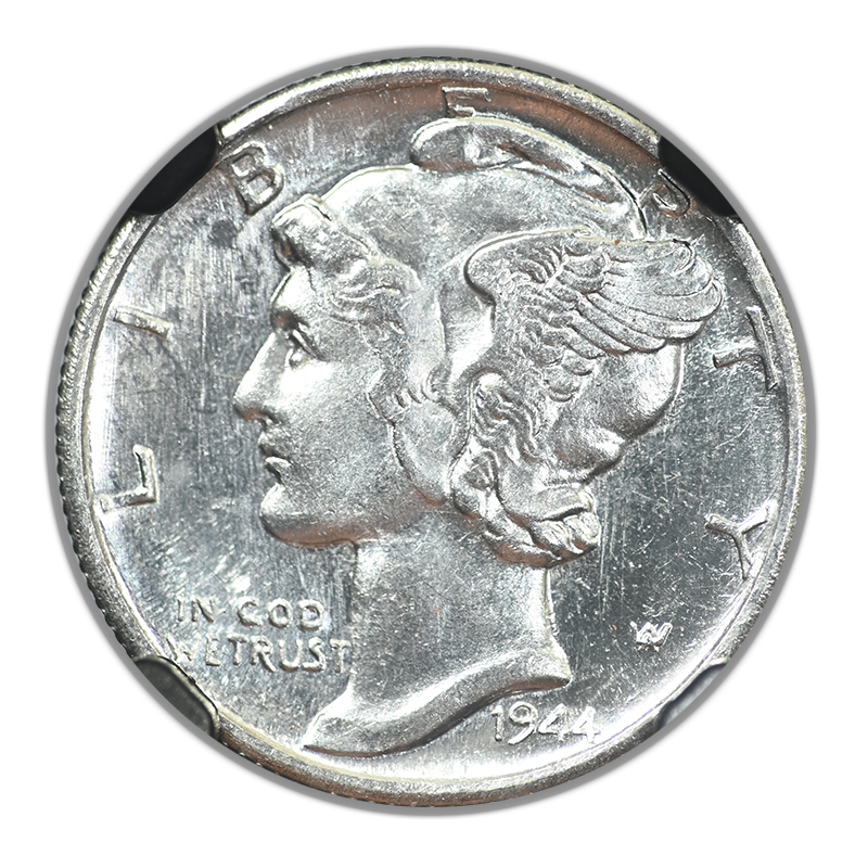 1944-S Mercury Dime 10C NGC MS64* Star with Original Bag Fragment