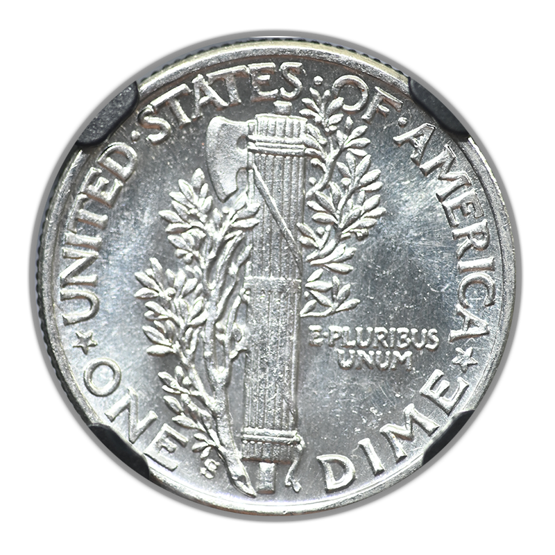 1944-S Mercury Dime 10C NGC MS64* Star with Original Bag Fragment