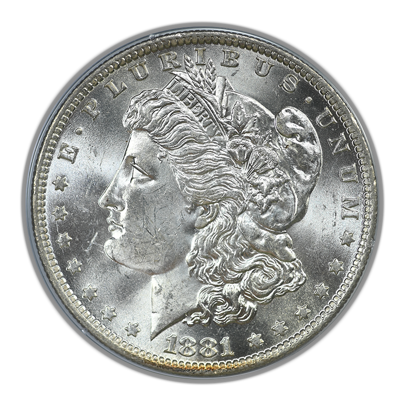 1881-O Morgan Dollar $1 PCGS Rattler MS62 CAC