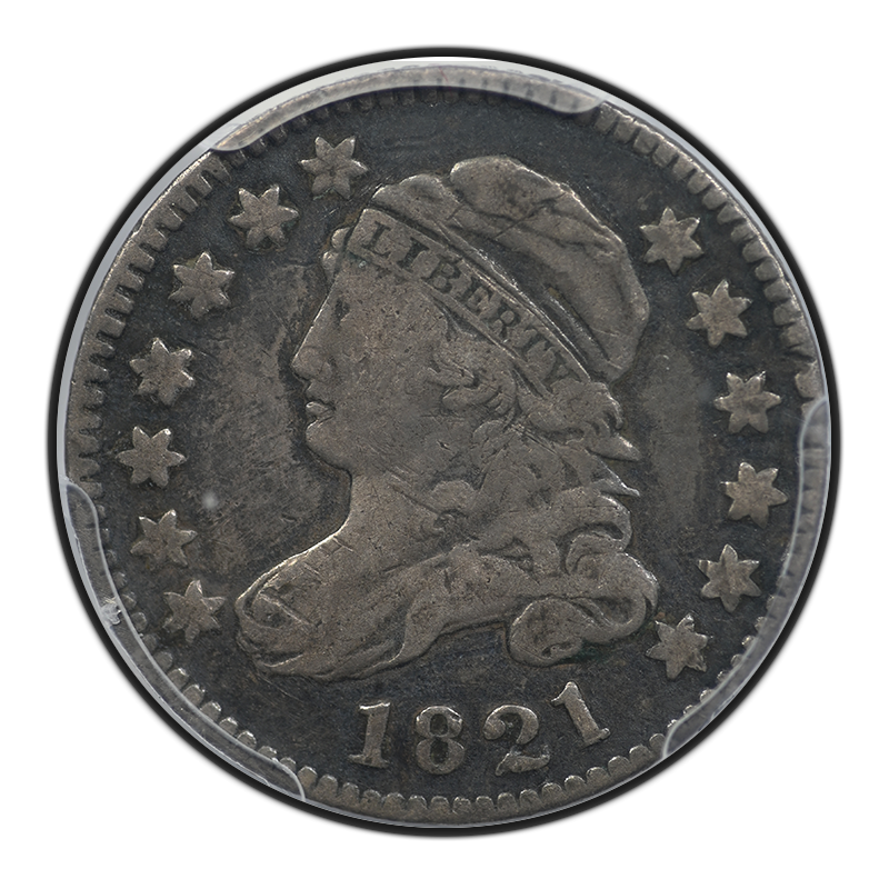 1821 Capped Bust Dime 10C PCGS VF20 - Large Date Obverse