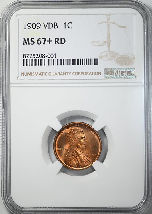 1909 VDB Lincoln Wheat Cent 1C NGC MS67+RD
