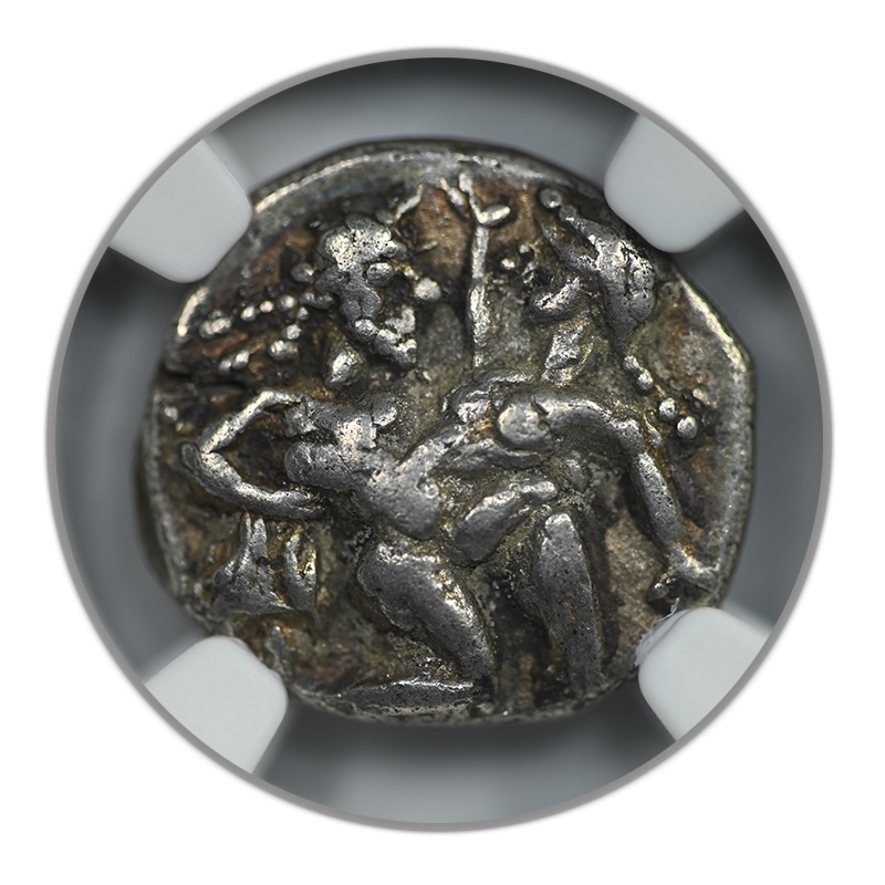 c.525-450 BC Thrace, Island of Thasos AR Drachm Satyr & Nymph NGC Ancients VF