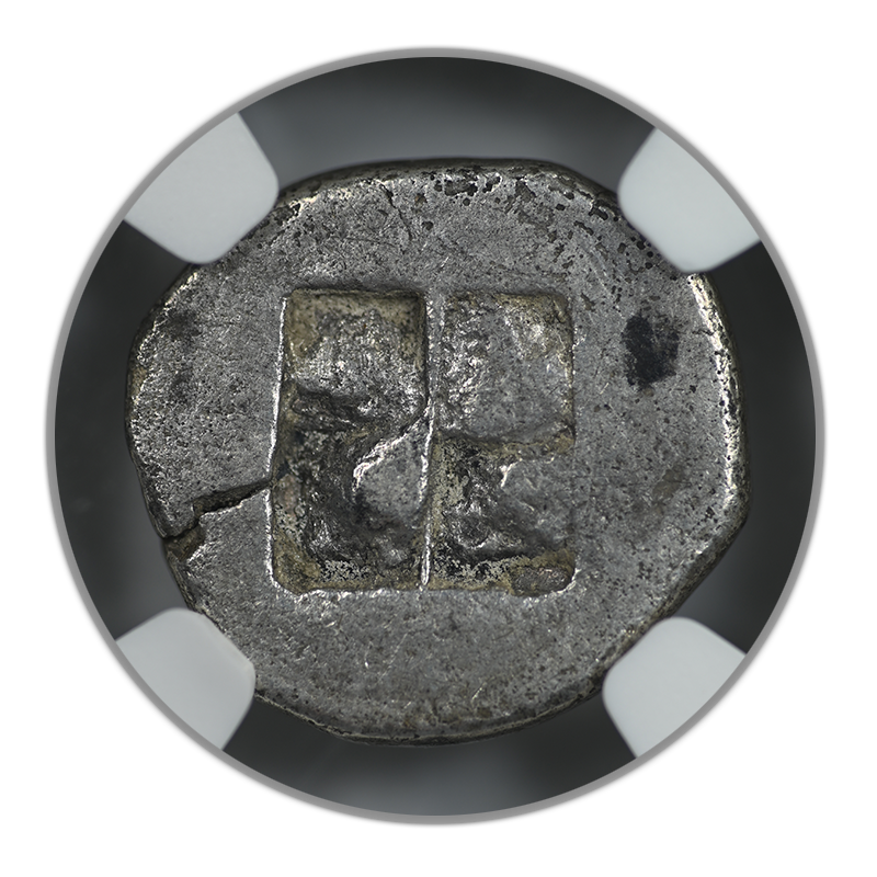 c.525-450 BC Thrace, Island of Thasos AR Drachm Satyr & Nymph NGC Ancients VF