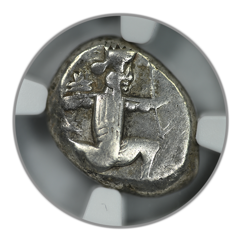 5th-4th Centuries BC Achaemenid Empire AR Siglos Hero King w/ Bow NGC Ancients Choice F