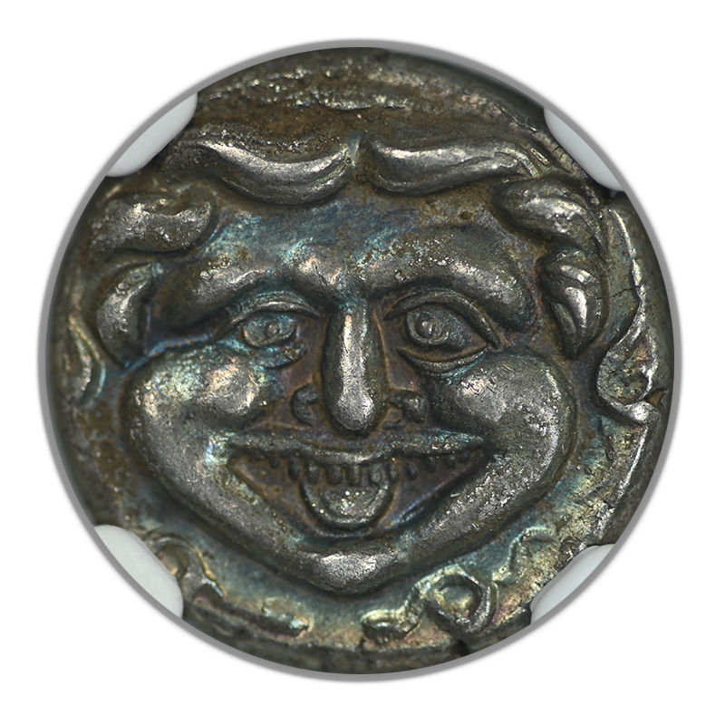 4th Century BC Mysia, Parium AR Hemidrachm Gorgon NGC Ancients AU - TONED!