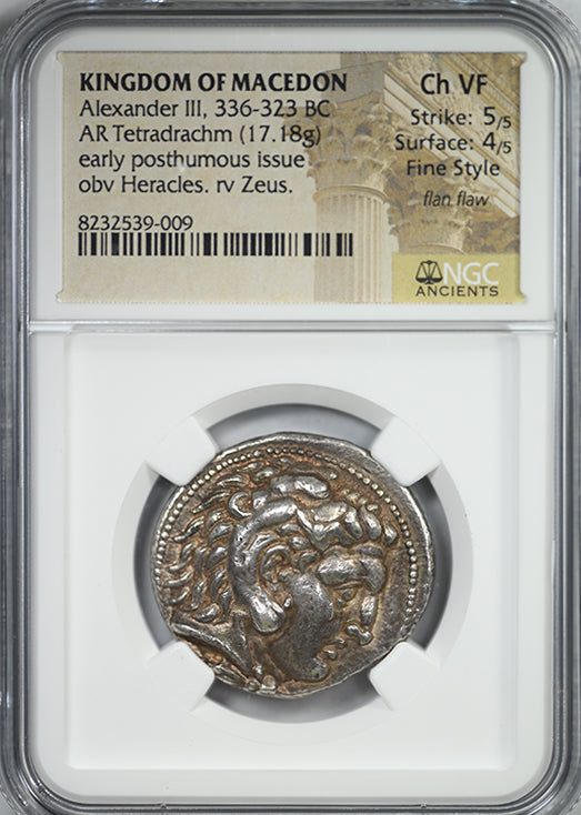 336-323 BC Kingdom of Macedon Alexander III AR Tetradrachm Heracles & Zeus NGC Ancients Choice VF