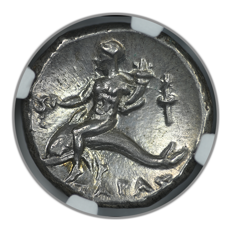 c.280-240 BC Calabria, Taras AR Didrachm NGC Ancients AU