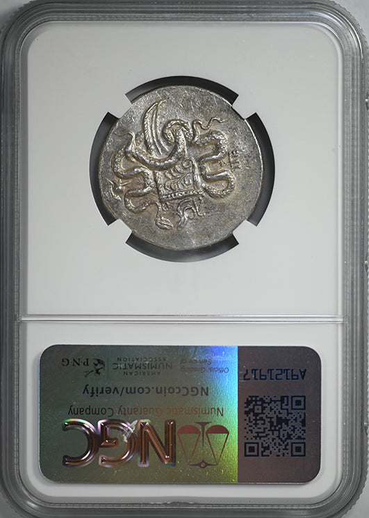 c.180/167-133 BC Mysia, Pergamum AR Cistophorus Two Snakes NGC Ancients Choice XF