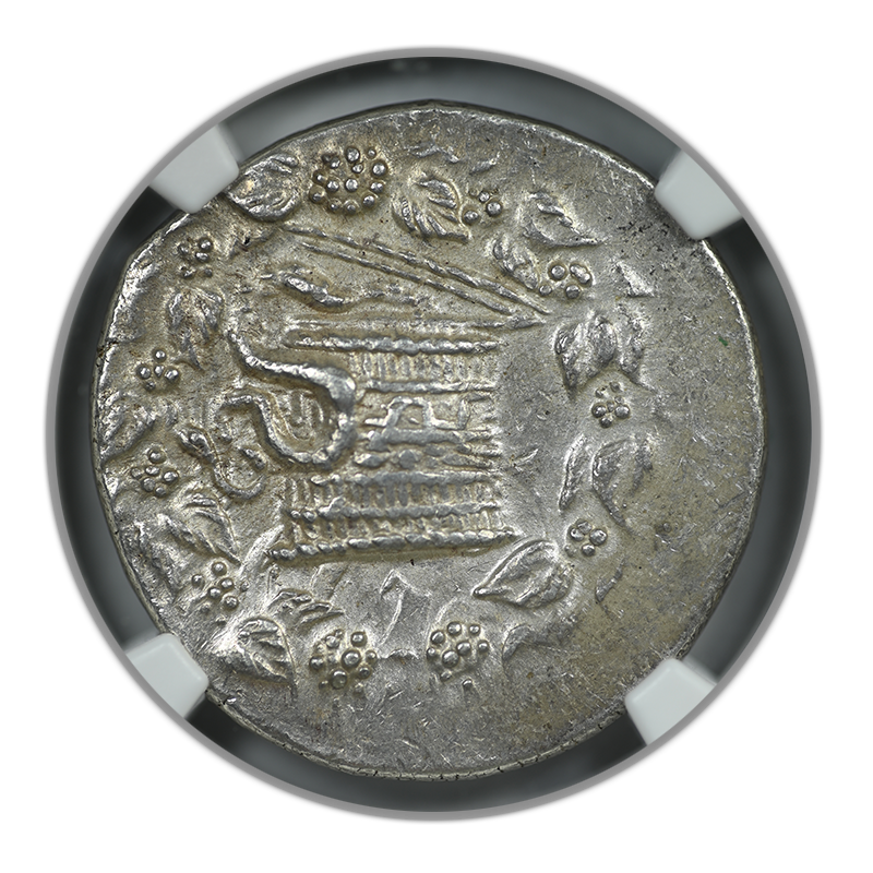 c.180/167-133 BC Mysia, Pergamum AR Cistophorus Two Snakes NGC Ancients Choice XF