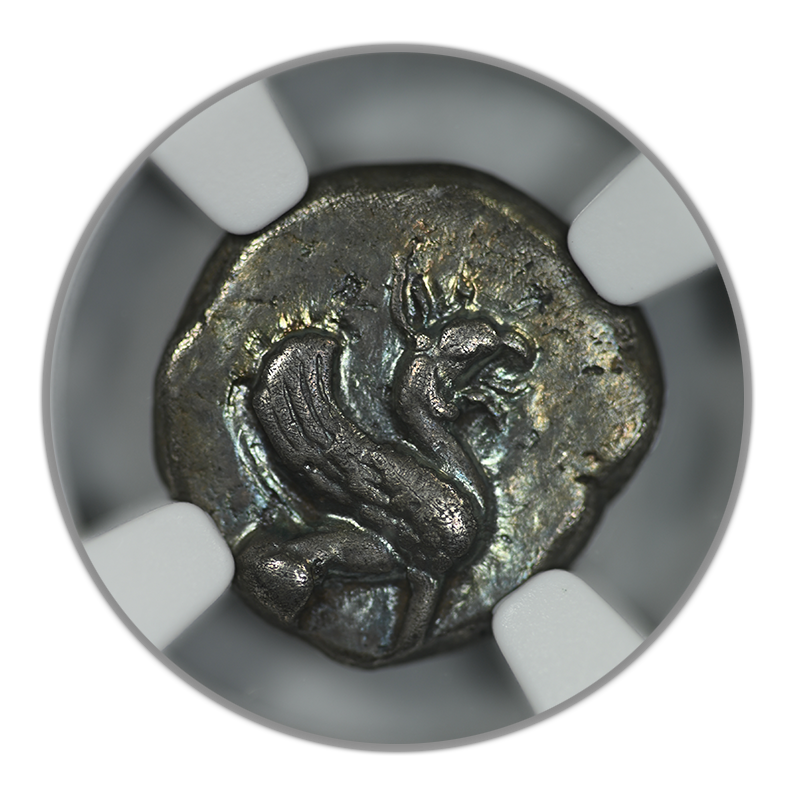 c.520-475 BC Ionia, Teos AR Hemidrachm Griffin NGC Ancients VF - TONED!