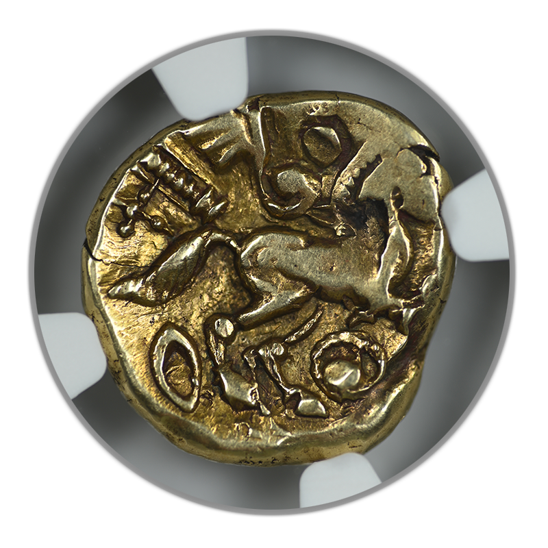 c.60-20 BC Britain, Catuvellauni Gold AV Stater Early Whaddon Chase NGC Ancients Choice VF