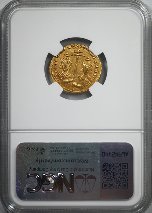 c.AD 946-959 Byzantine Empire Gold Constantine VII + Romanus II AV Solidus Christ NGC Ancients Choice VF