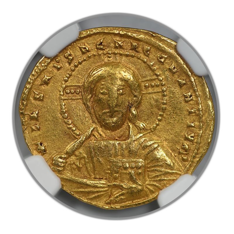 c.AD 946-959 Byzantine Empire Gold Constantine VII + Romanus II AV Solidus Christ NGC Ancients Choice VF