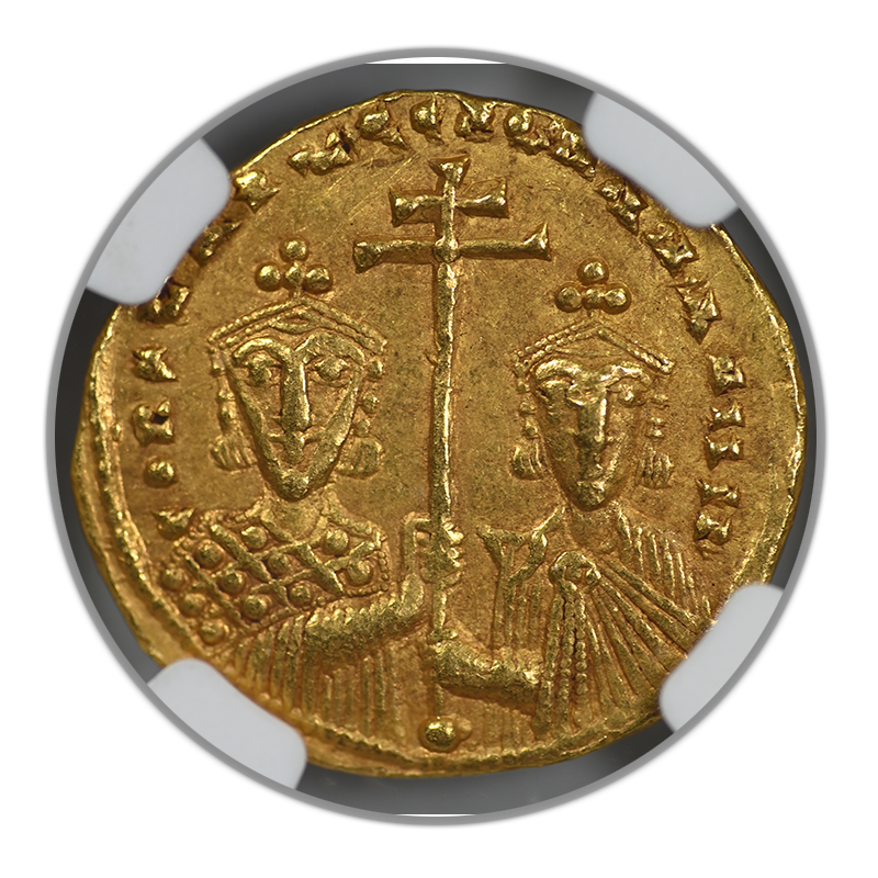c.AD 946-959 Byzantine Empire Gold Constantine VII + Romanus II AV Solidus Christ NGC Ancients Choice VF