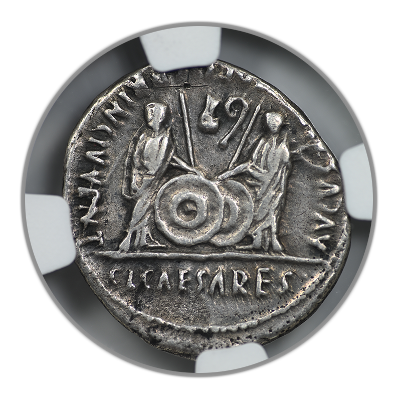 27 BC - AD 14 Augustus, Roman Empire AR Denarius Lugdunum NGC Ancients Choice VF