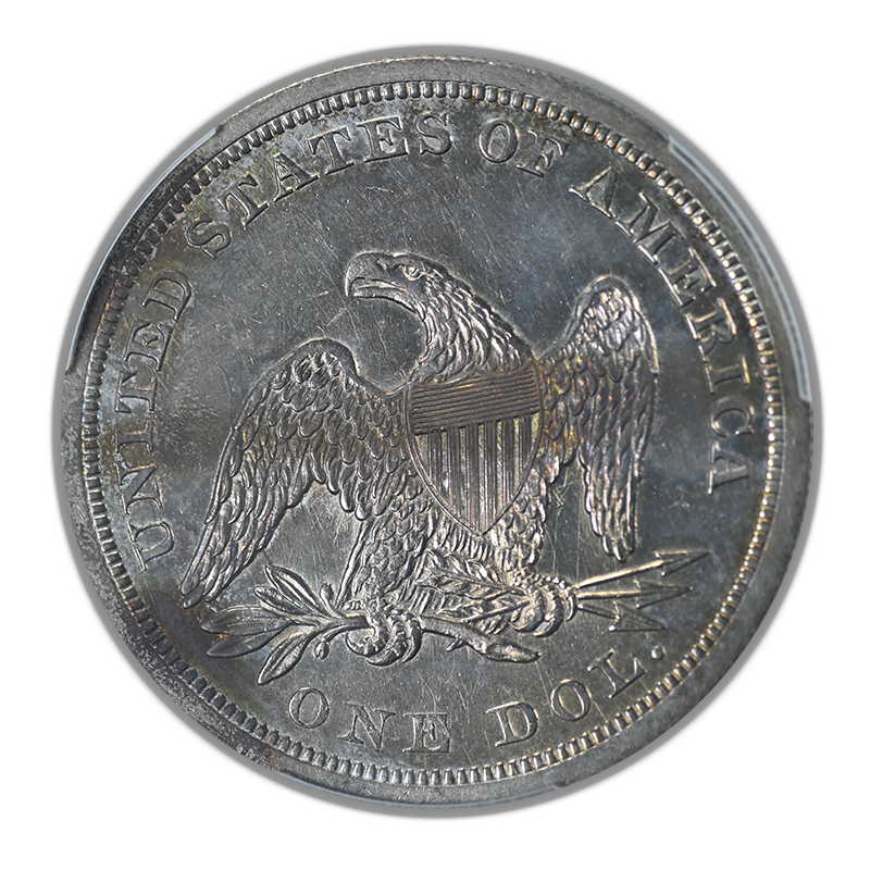 1844 Liberty Seated Dollar $1 PCGS MS62 Reverse