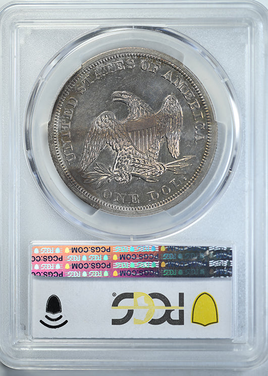 1844 Liberty Seated Dollar $1 PCGS MS62 Reverse Slab