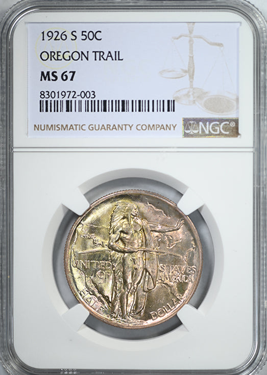1926-S Oregon Trail Classic Commemorative Half Dollar 50C NGC MS67