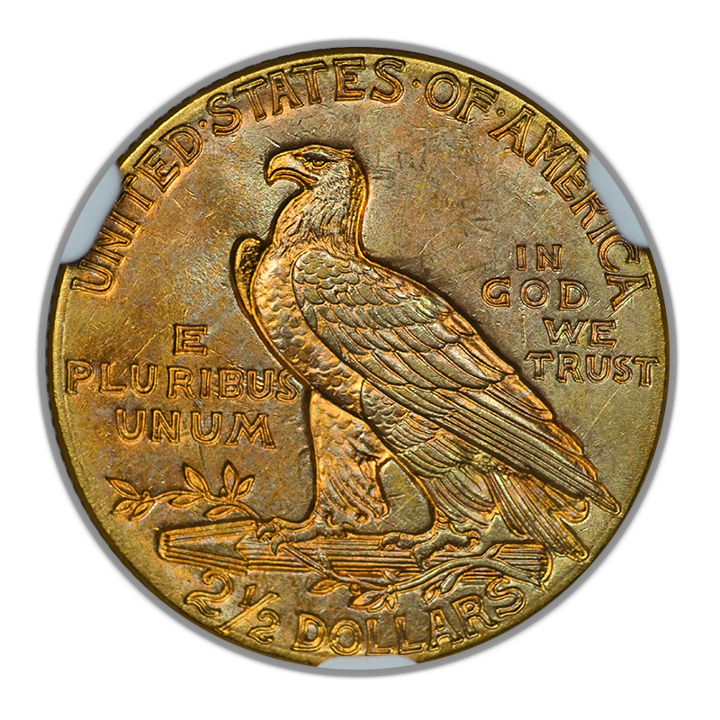 1913 Indian Head Gold Quarter Eagle $2.50 NGC MS63 CAC - NICE COLOR!