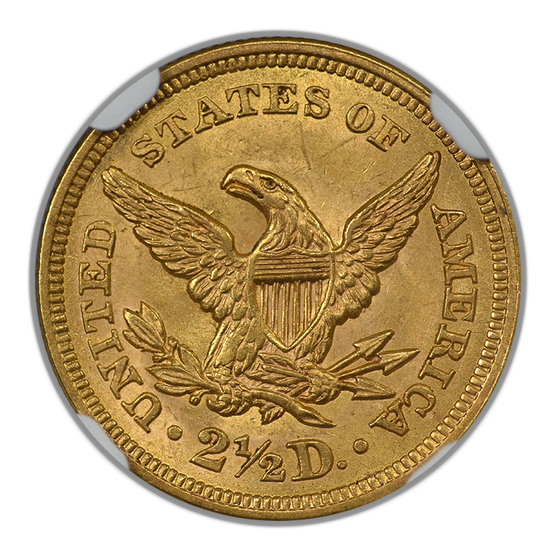 1856 Liberty Head Gold Quarter Eagle $2.50 NGC MS63