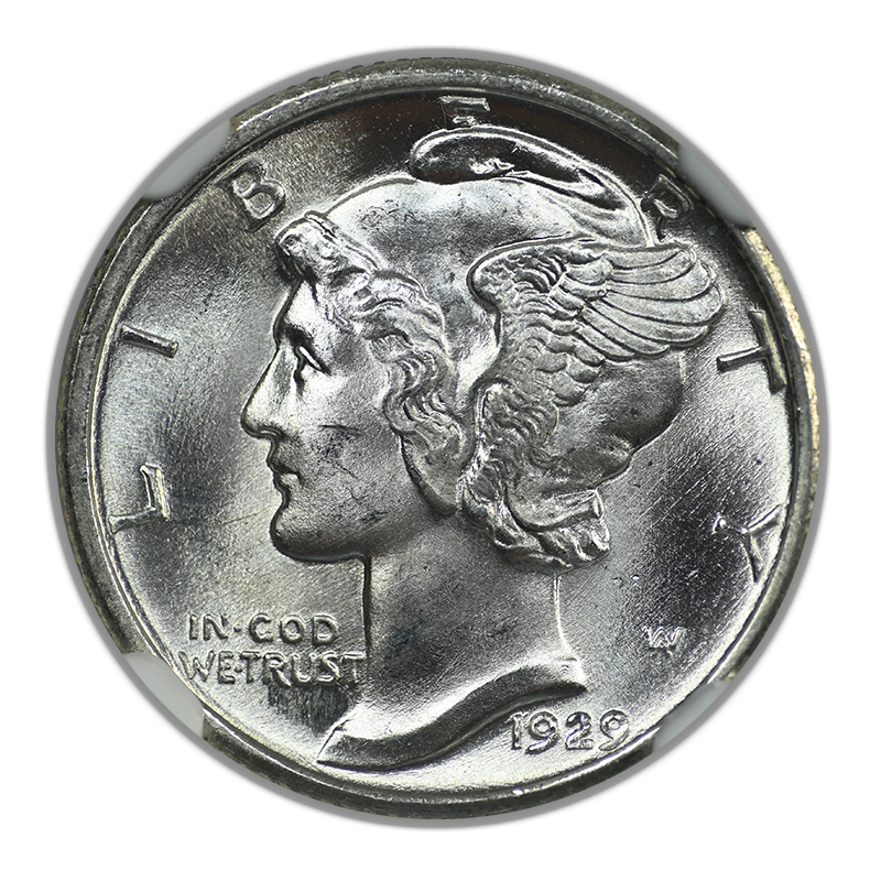 1929 Mercury Dime 10C NGC MS64FB - Full Bands
