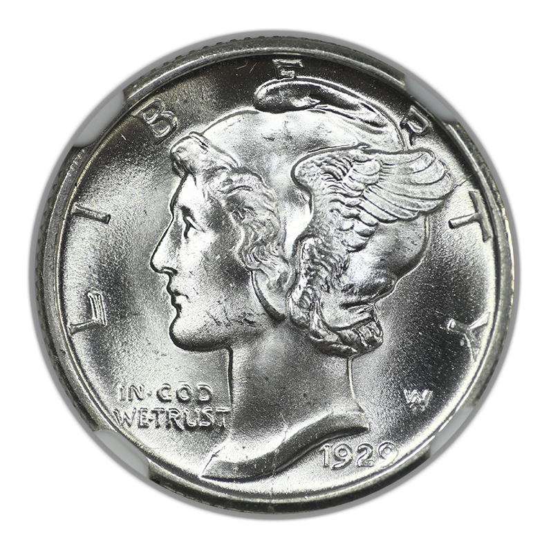1929 Mercury Dime 10C NGC MS66