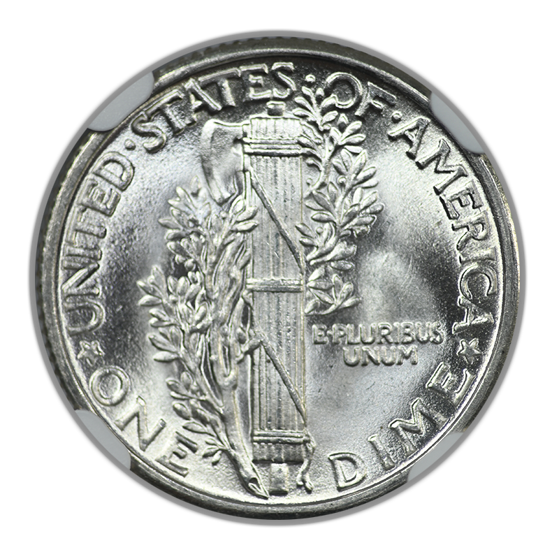1929 Mercury Dime 10C NGC MS66