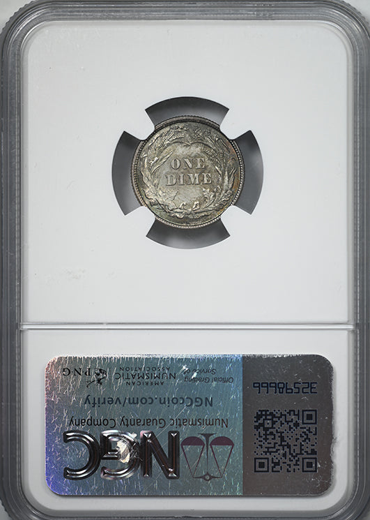 1892 Barber Dime 10C NGC MS64 - TONED!