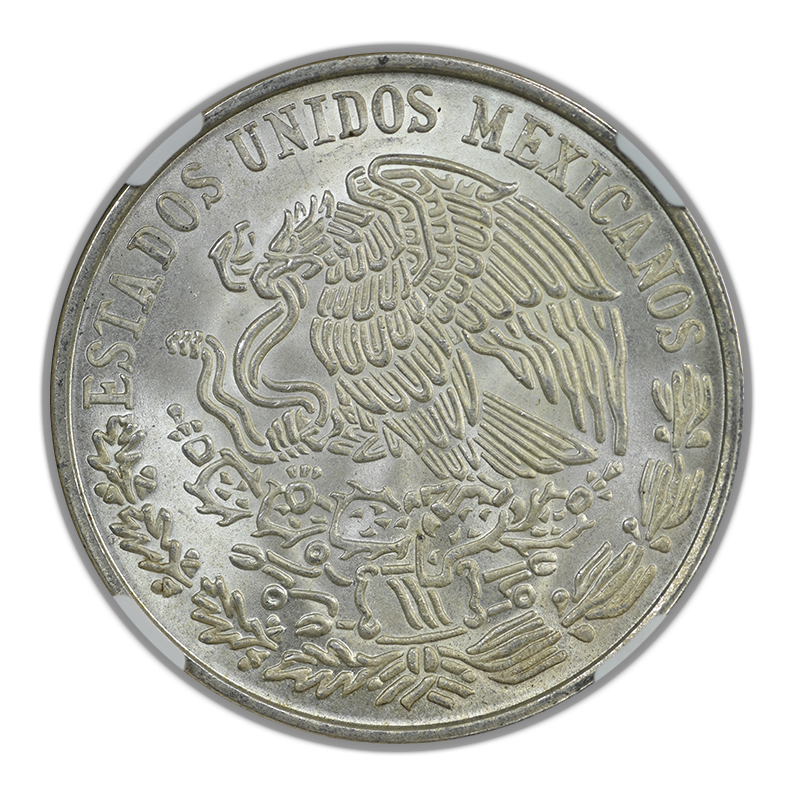 1977 Mo Mexico Silver 100 Pesos S100P Level Date NGC MS64 - Doubled Die Reverse DDR