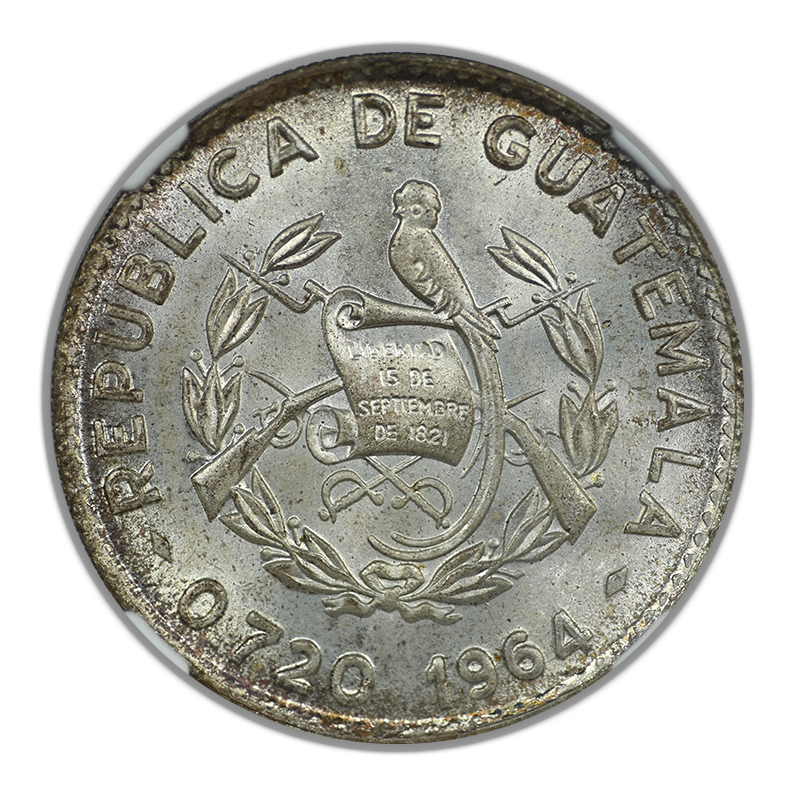 1964 Guatemala 10C Centavos NGC MS67