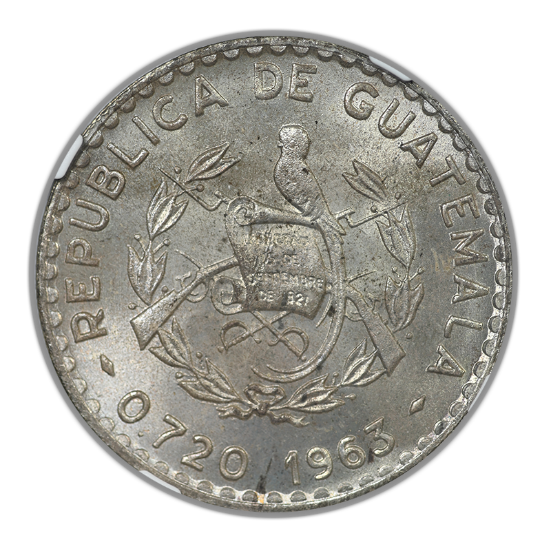 1963 Guatemala 50C Centavos NGC MS66
