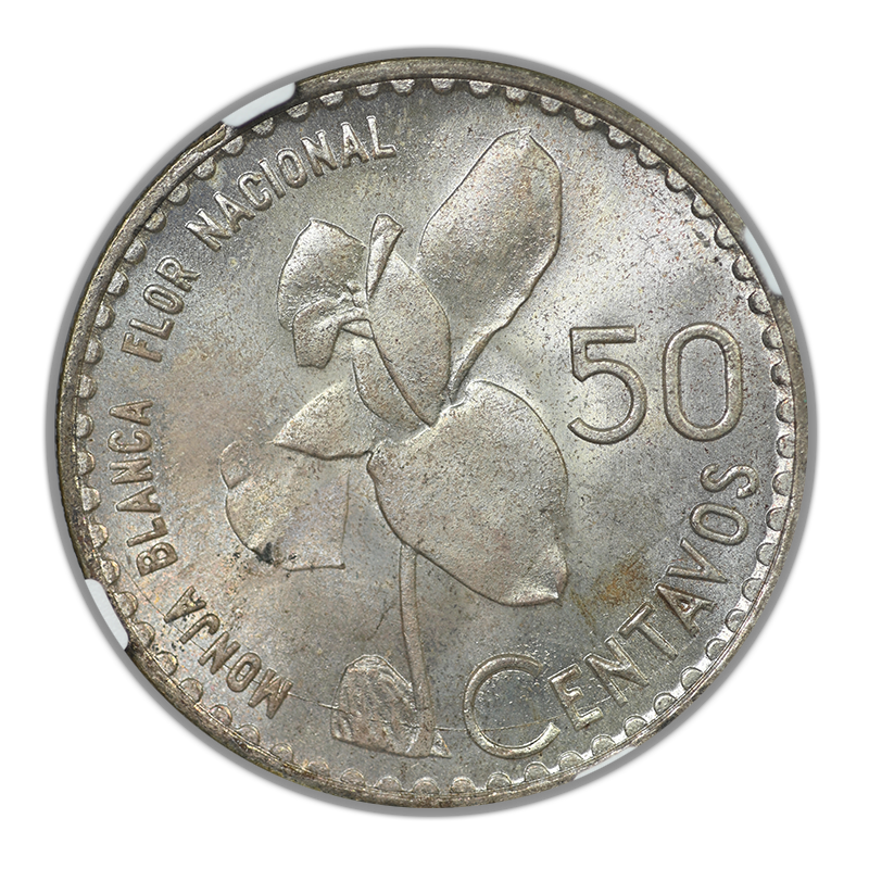 1963 Guatemala 50C Centavos NGC MS66