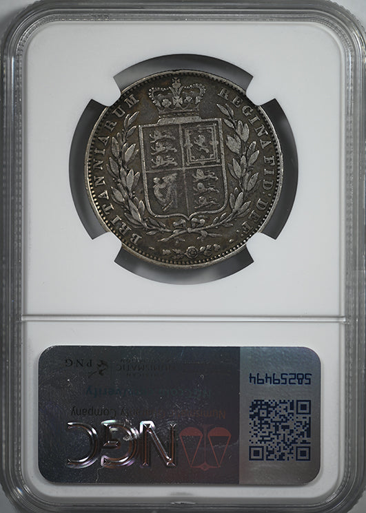 1850 Great Britain 1/2C Half Crown NGC VF25