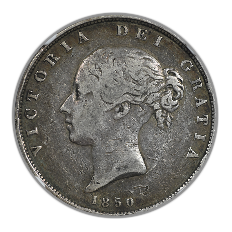 1850 Great Britain 1/2C Half Crown NGC VF25